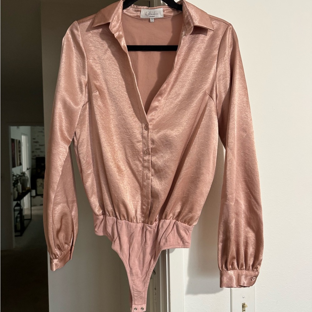 L'Academie Shimmering Rose Bodysuit
